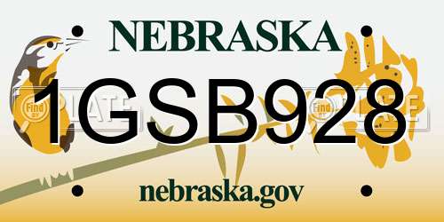 1GSB928 Nebraska License Plate