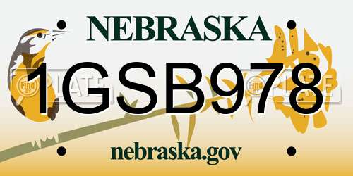 1GSB978 Nebraska License Plate