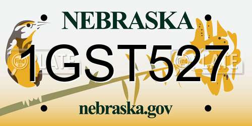 1GST527 Nebraska License Plate