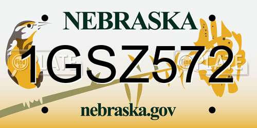 1GSZ572 Nebraska License Plate