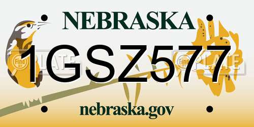 1GSZ577 Nebraska License Plate