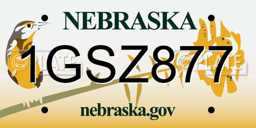 1GSZ877 Nebraska License Plate