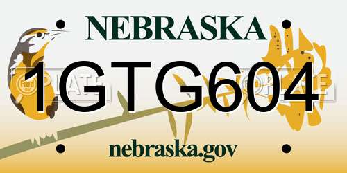 1GTG604 Nebraska License Plate