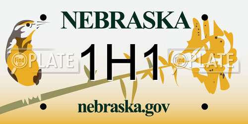 1H1 Nebraska License Plate