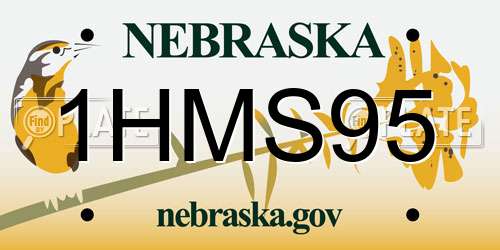 1HMS95 Nebraska License Plate