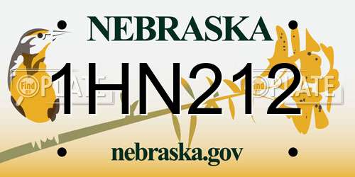 1HN212 Nebraska License Plate