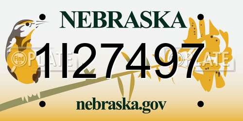 1I27497 Nebraska License Plate