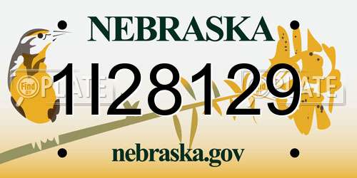 1I28129 Nebraska License Plate