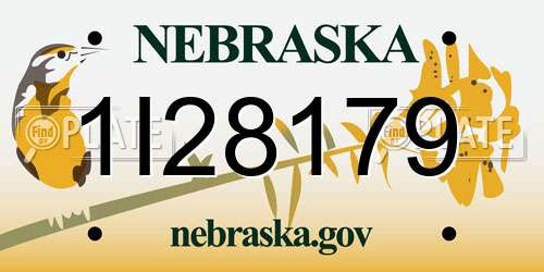 1I28179 Nebraska License Plate
