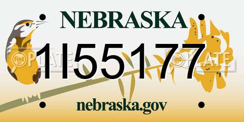 1I55177 Nebraska License Plate