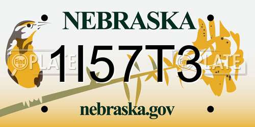 1I57T3 Nebraska License Plate
