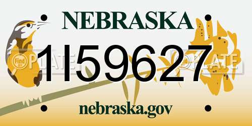 1I59627 Nebraska License Plate
