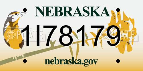 1I78179 Nebraska License Plate