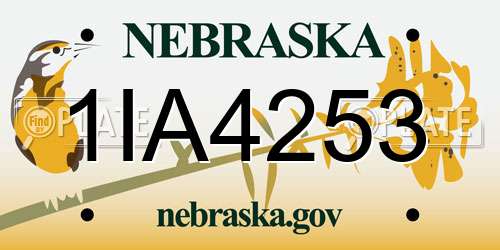 1IA4253 Nebraska License Plate