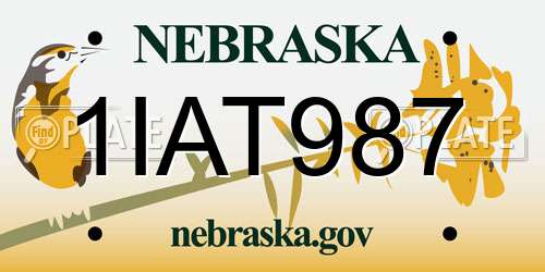 1IAT987 Nebraska License Plate