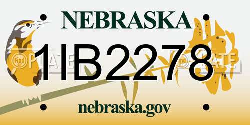 1IB2278 Nebraska License Plate