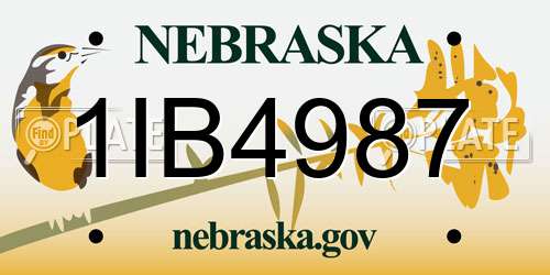 1IB4987 Nebraska License Plate