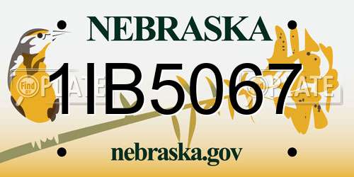 1IB5067 Nebraska License Plate