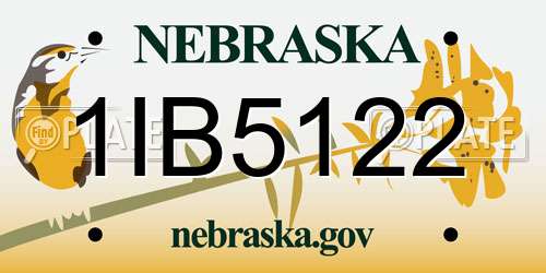1IB5122 Nebraska License Plate