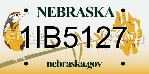 1IB5127 Nebraska License Plate