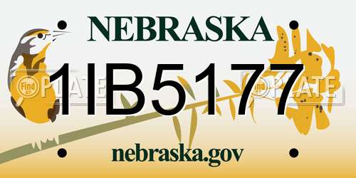 1IB5177 Nebraska License Plate