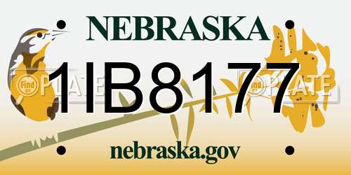 1IB8177 Nebraska License Plate