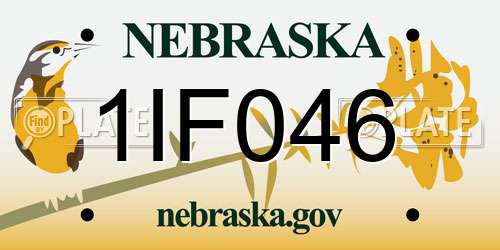 1IF046 Nebraska License Plate