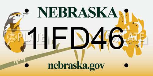 1IFD46 Nebraska License Plate