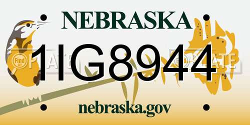 1IG8944 Nebraska License Plate