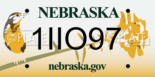 1IIO97 Nebraska License Plate