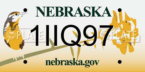 1IIQ97 Nebraska License Plate