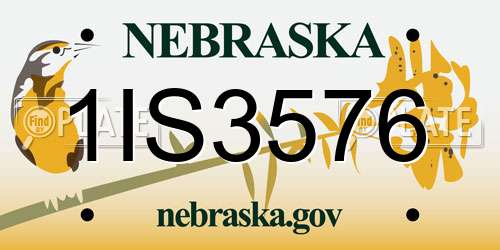 1IS3576 Nebraska License Plate