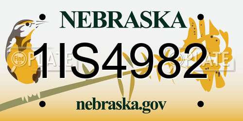 1IS4982 Nebraska License Plate