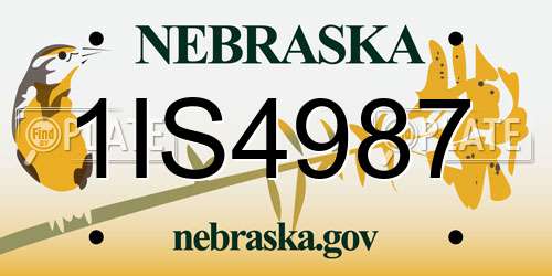 1IS4987 Nebraska License Plate