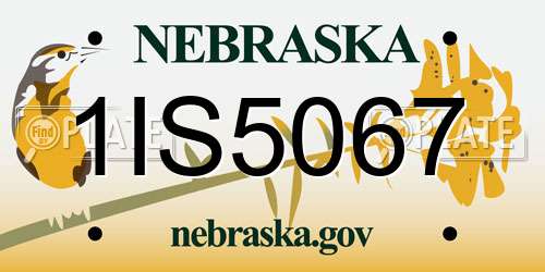 1IS5067 Nebraska License Plate