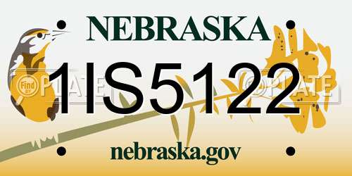 1IS5122 Nebraska License Plate
