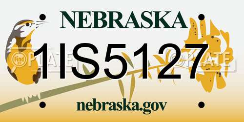 1IS5127 Nebraska License Plate