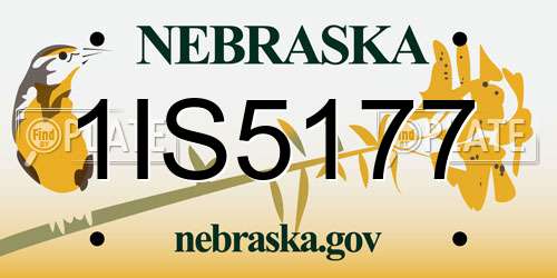 1IS5177 Nebraska License Plate