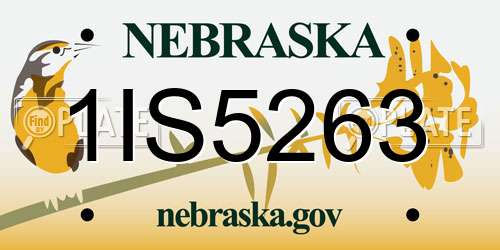 1IS5263 Nebraska License Plate