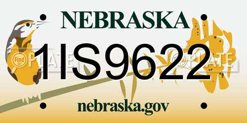 1IS9622 Nebraska License Plate