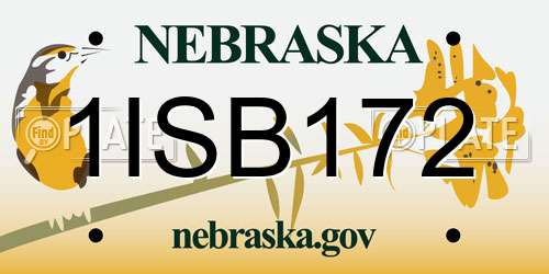 1ISB172 Nebraska License Plate
