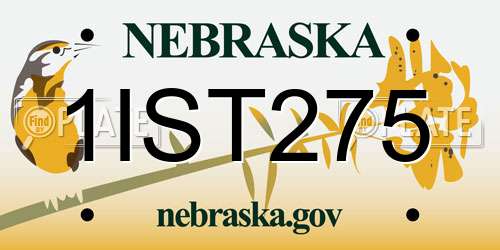 1IST275 Nebraska License Plate