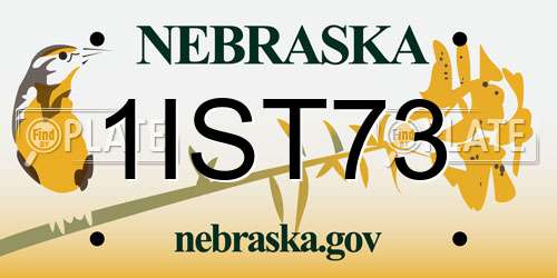 1IST73 Nebraska License Plate
