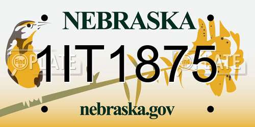 1IT1875 Nebraska License Plate