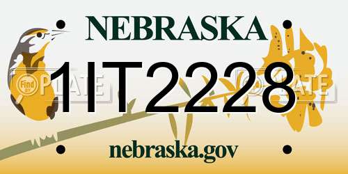 1IT2228 Nebraska License Plate