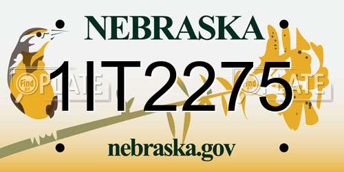1IT2275 Nebraska License Plate