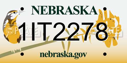 1IT2278 Nebraska License Plate