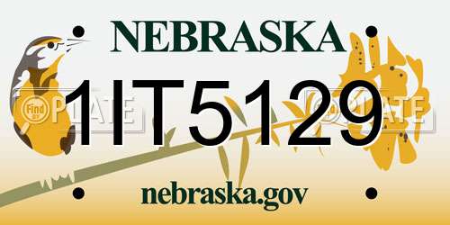 1IT5129 Nebraska License Plate