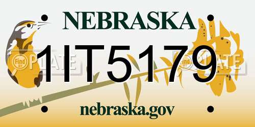 1IT5179 Nebraska License Plate