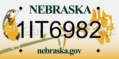1IT6982 Nebraska License Plate